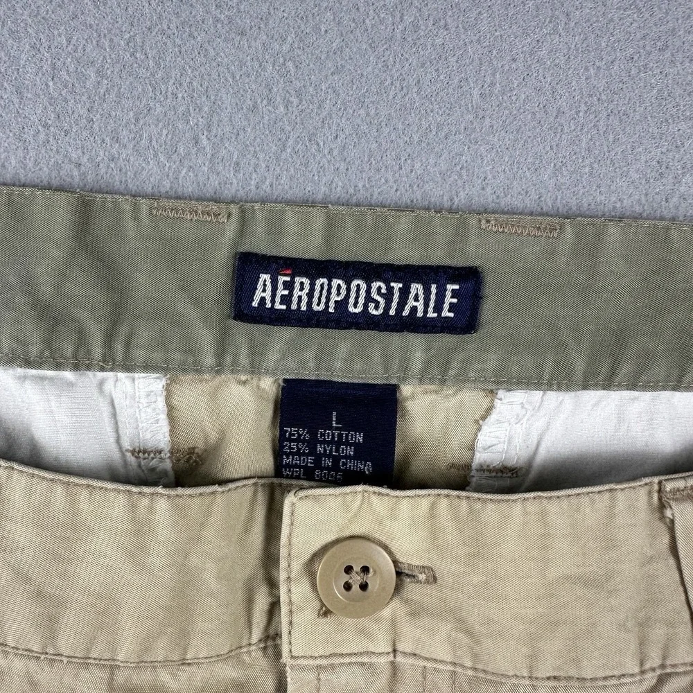 Y2K Aeropostale Baggy Cargo Pants Men's Large Beige Convertible Zip Off Wide Leg - Picture 16 of 16